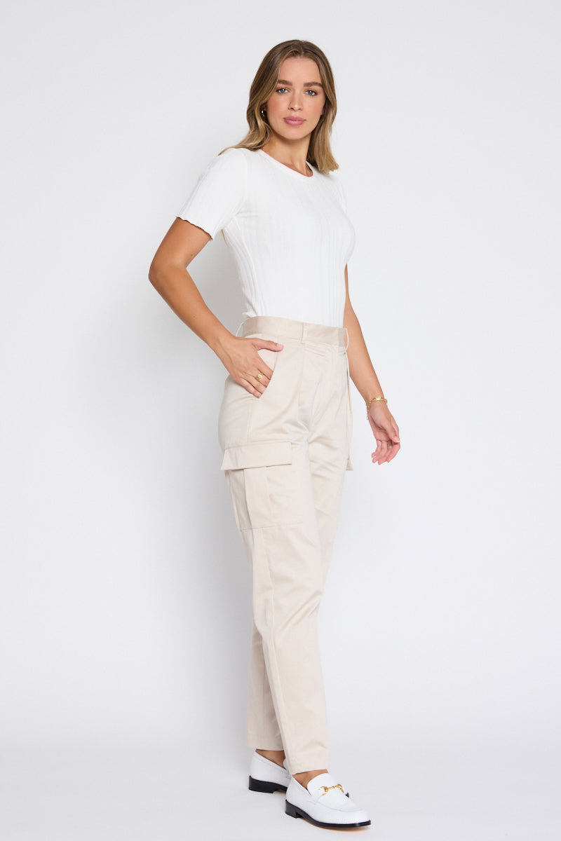 Kensington Short Sleeve Rib Tee White