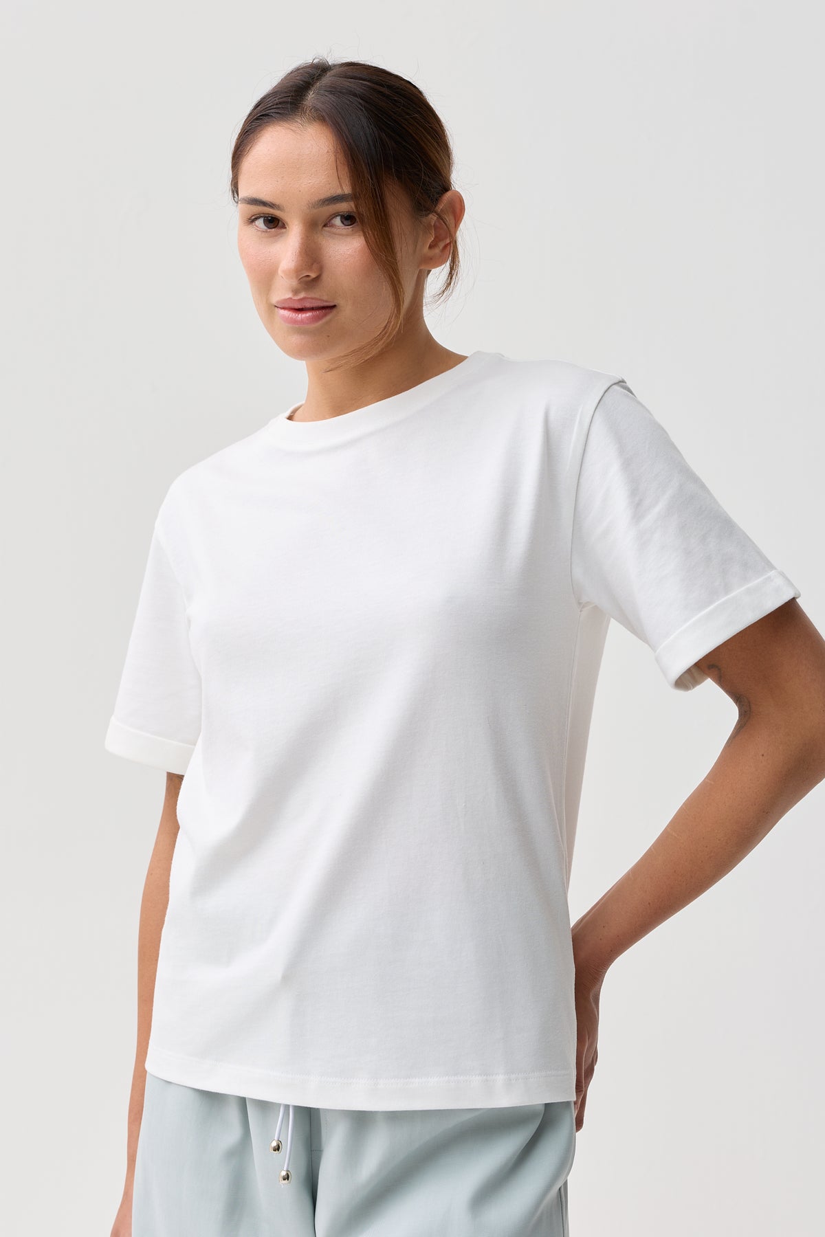 Shelly Cotton Tee Natural White