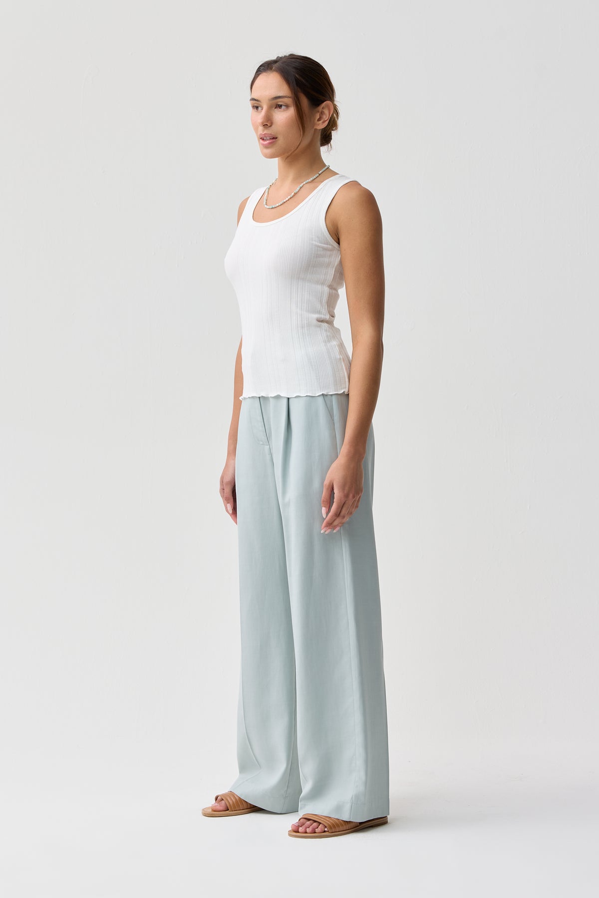 Kensington Scoop Neck Rib Tank Natural White