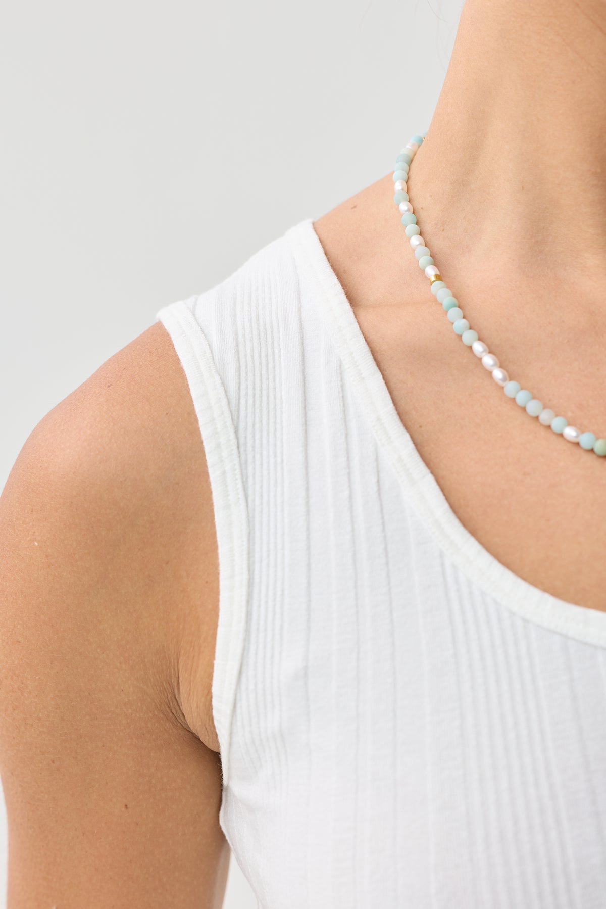 Kensington Scoop Neck Rib Tank Natural White