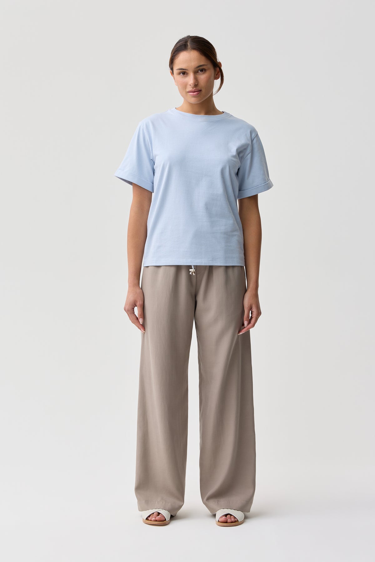 Shelly Cotton Tee Misty Blue