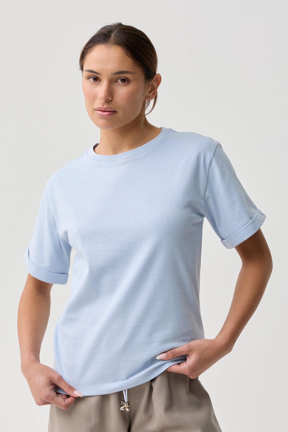 Shelly Cotton Tee Misty Blue