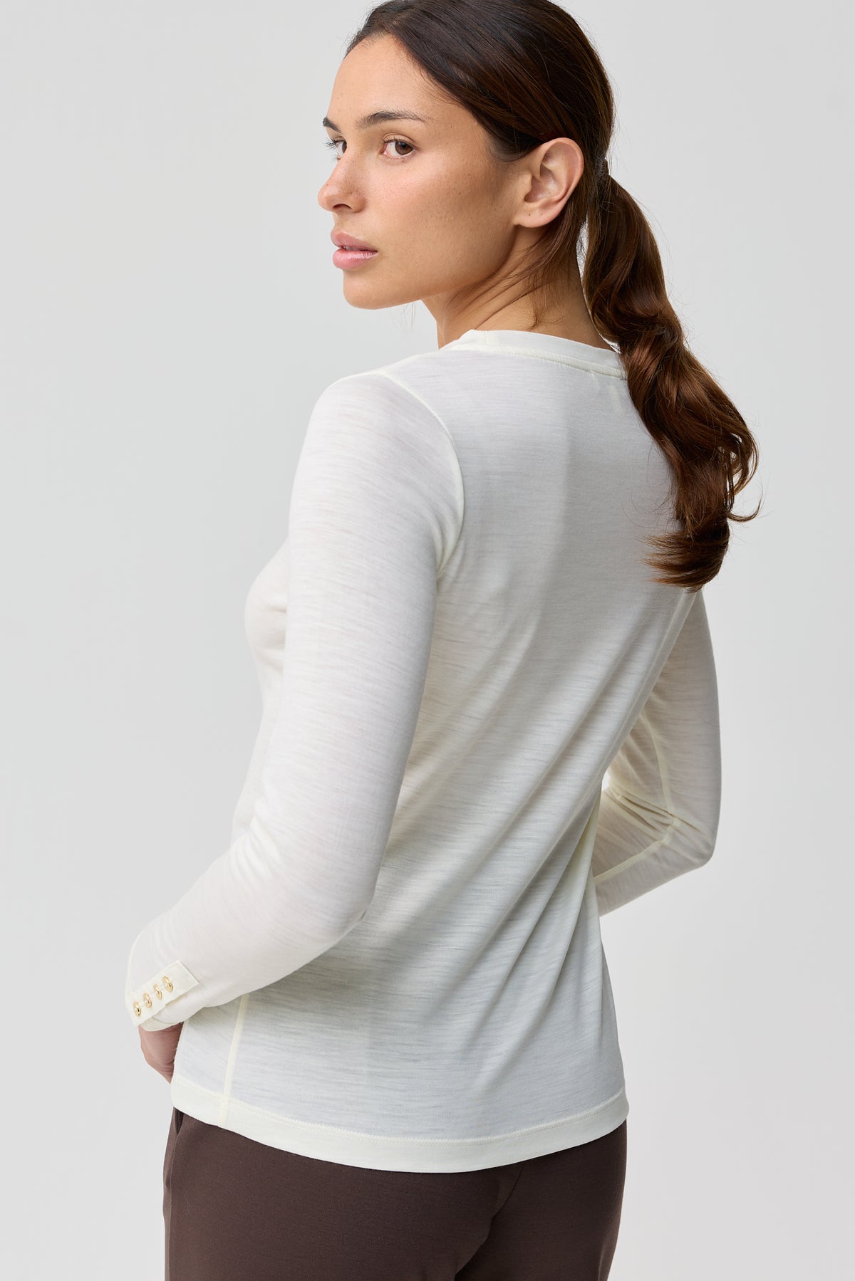 Mallee Merino Wool Boat Neck Long Sleeve Natural White