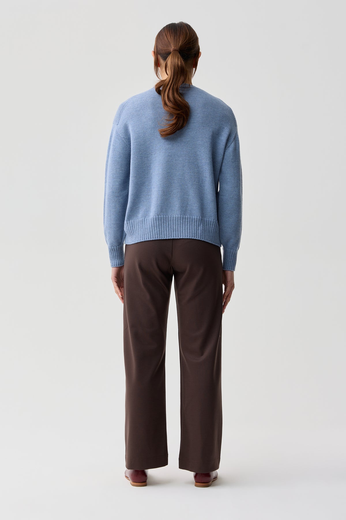 Uimi Matilda Merino Wool Crew Neck Jumper Cornflower Blue