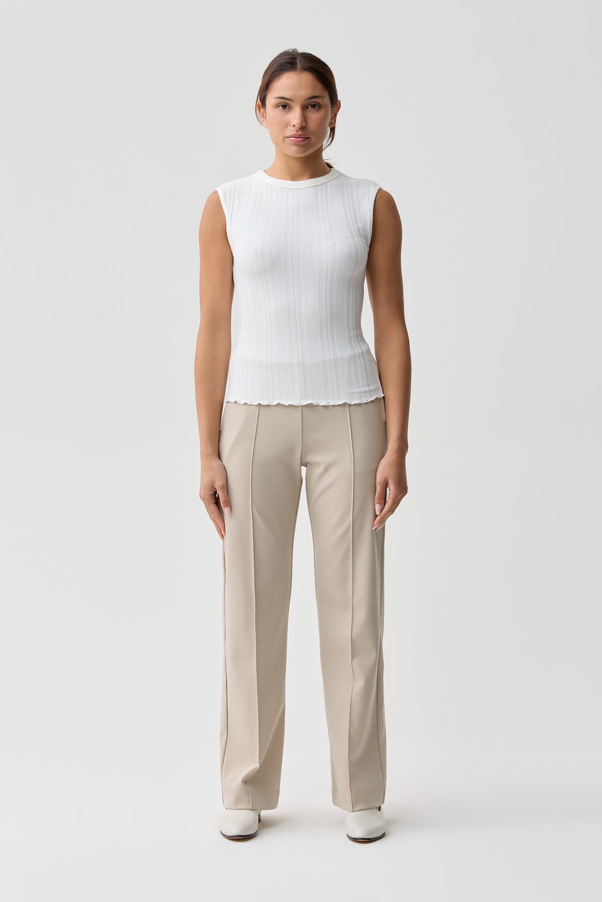 Kensington Cap Sleeve Rib Tank White
