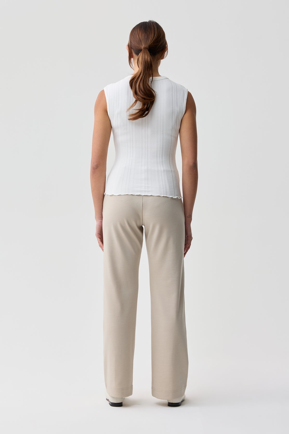 Kensington Cap Sleeve Rib Tank White