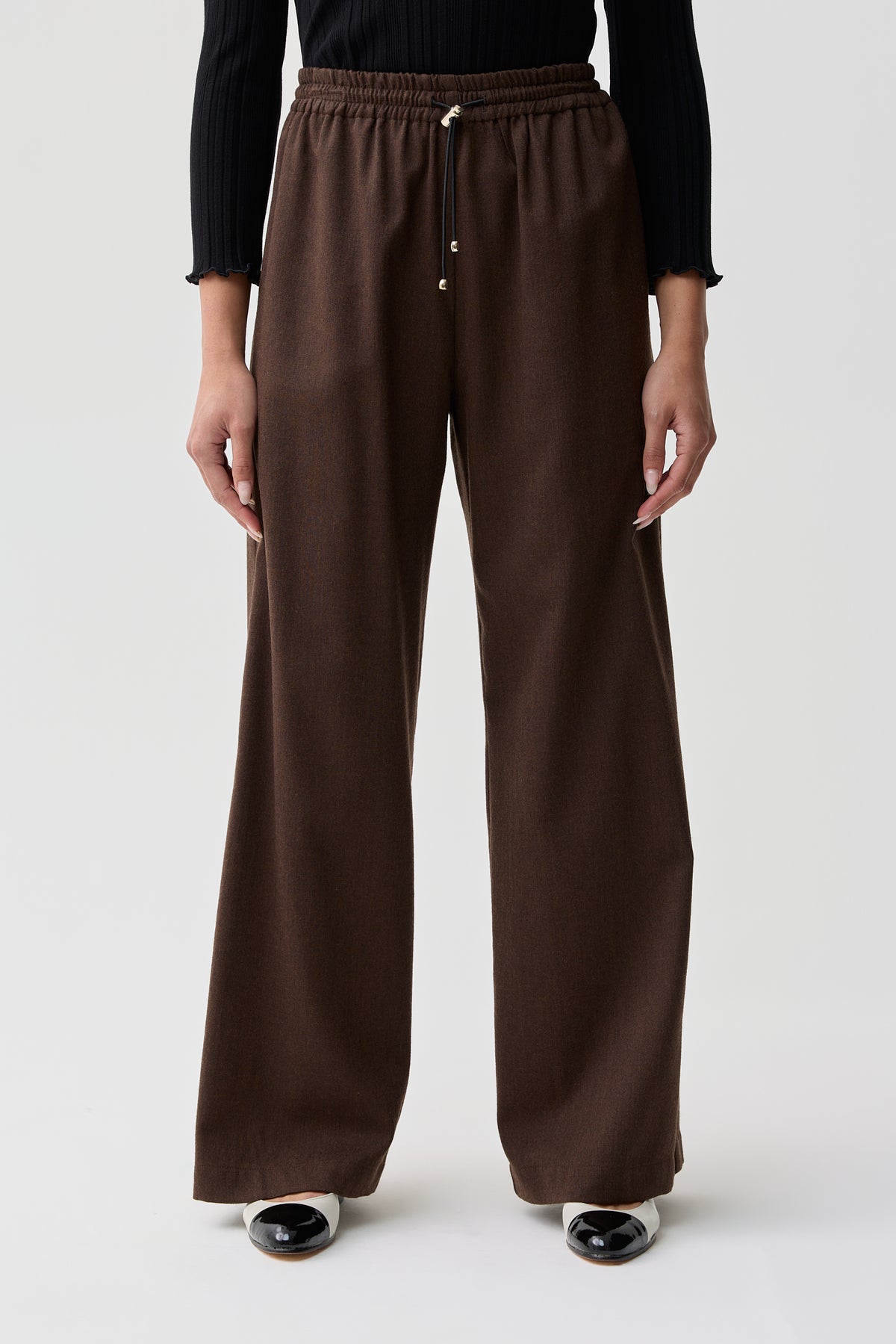 Lyndhurst Drawstring Wool Pant Chocolate