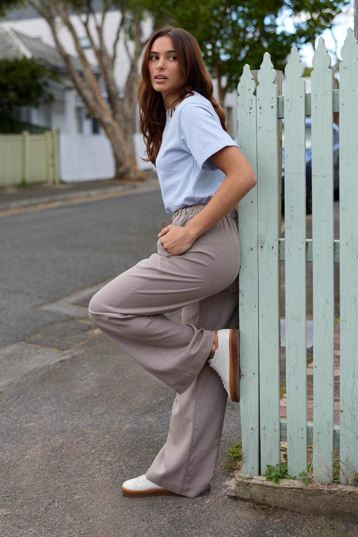 Shelly Cotton Tee Misty Blue