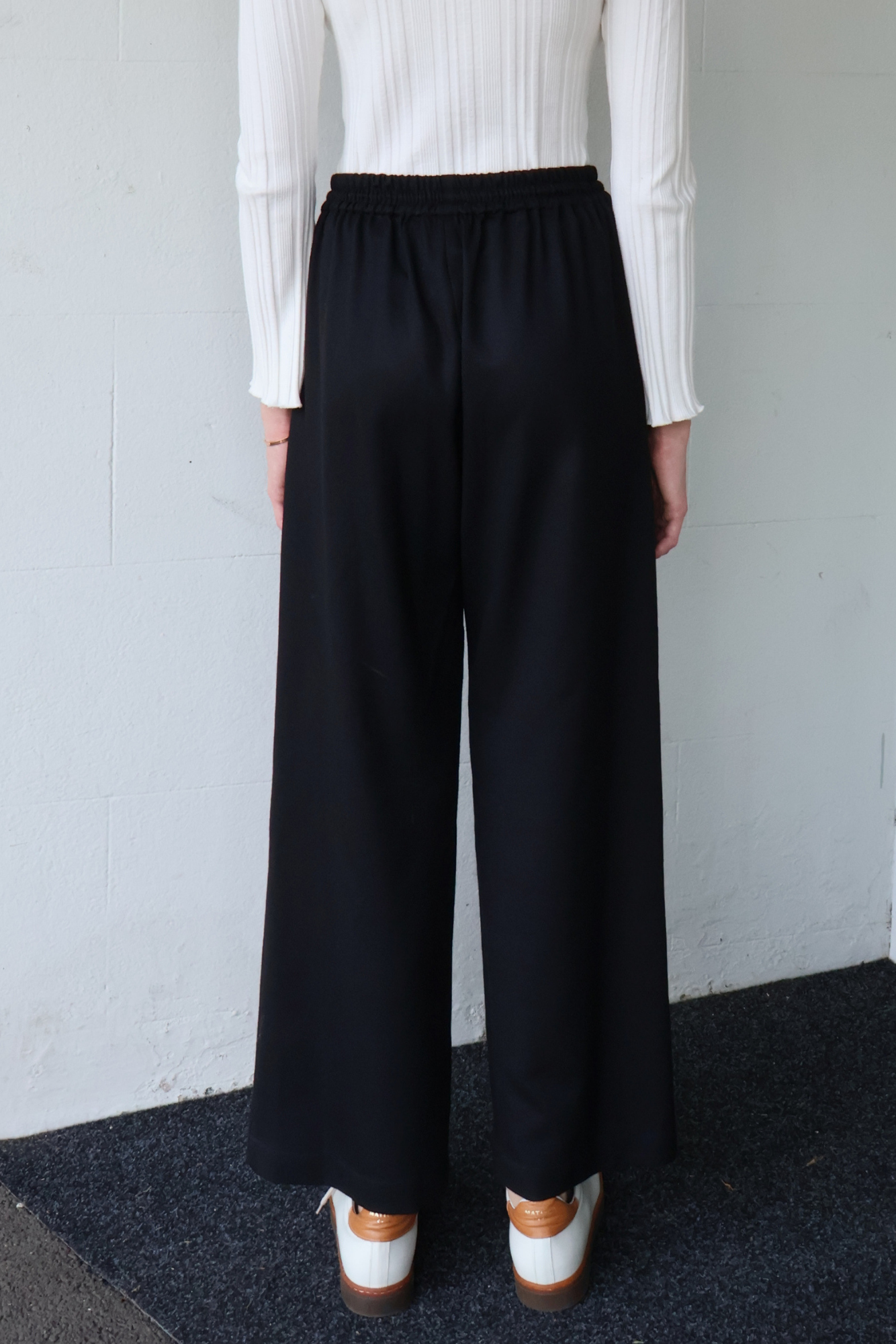 Lyndhurst Drawstring Wool Pant Black Night