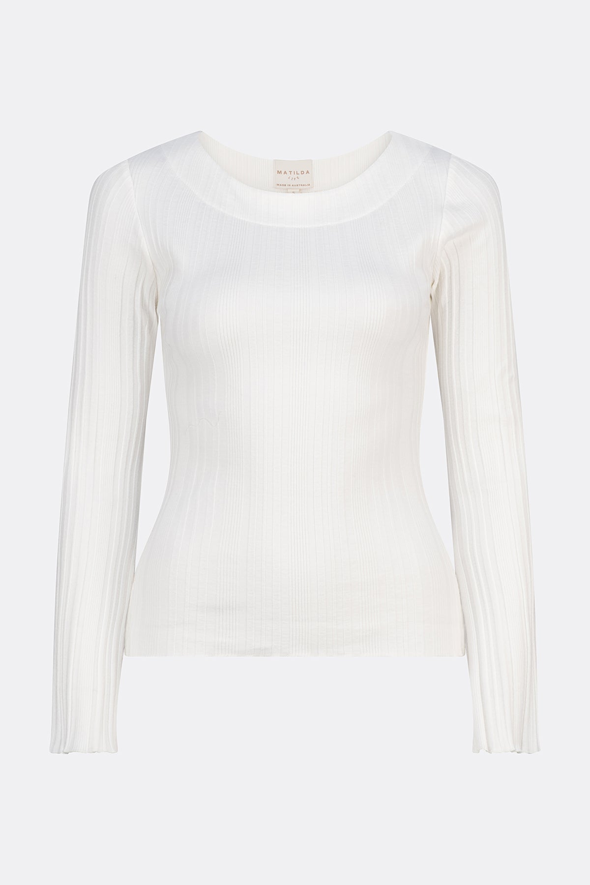 Kensington Long Sleeve Rib Top Natural White