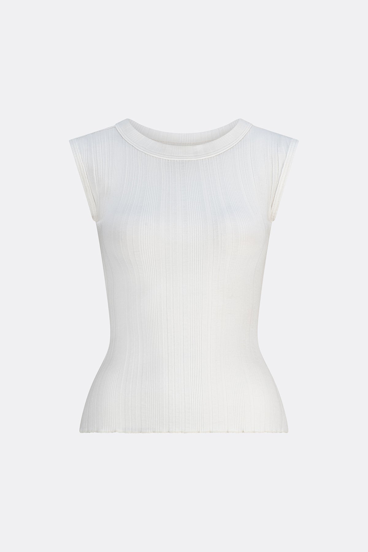 Kensington Cap Sleeve Rib Tank White