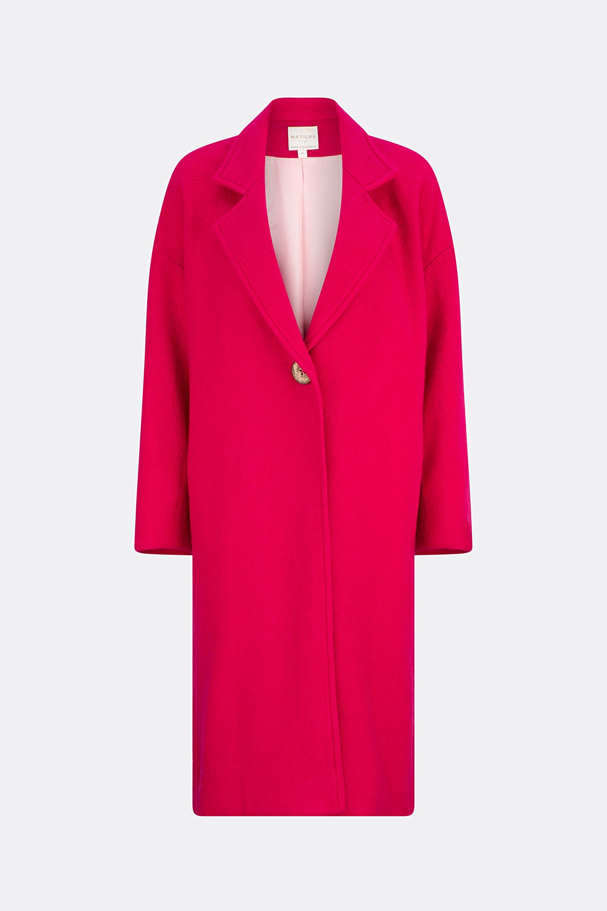 Louanna Soft Merino Wool Coat Pink Hibiscus
