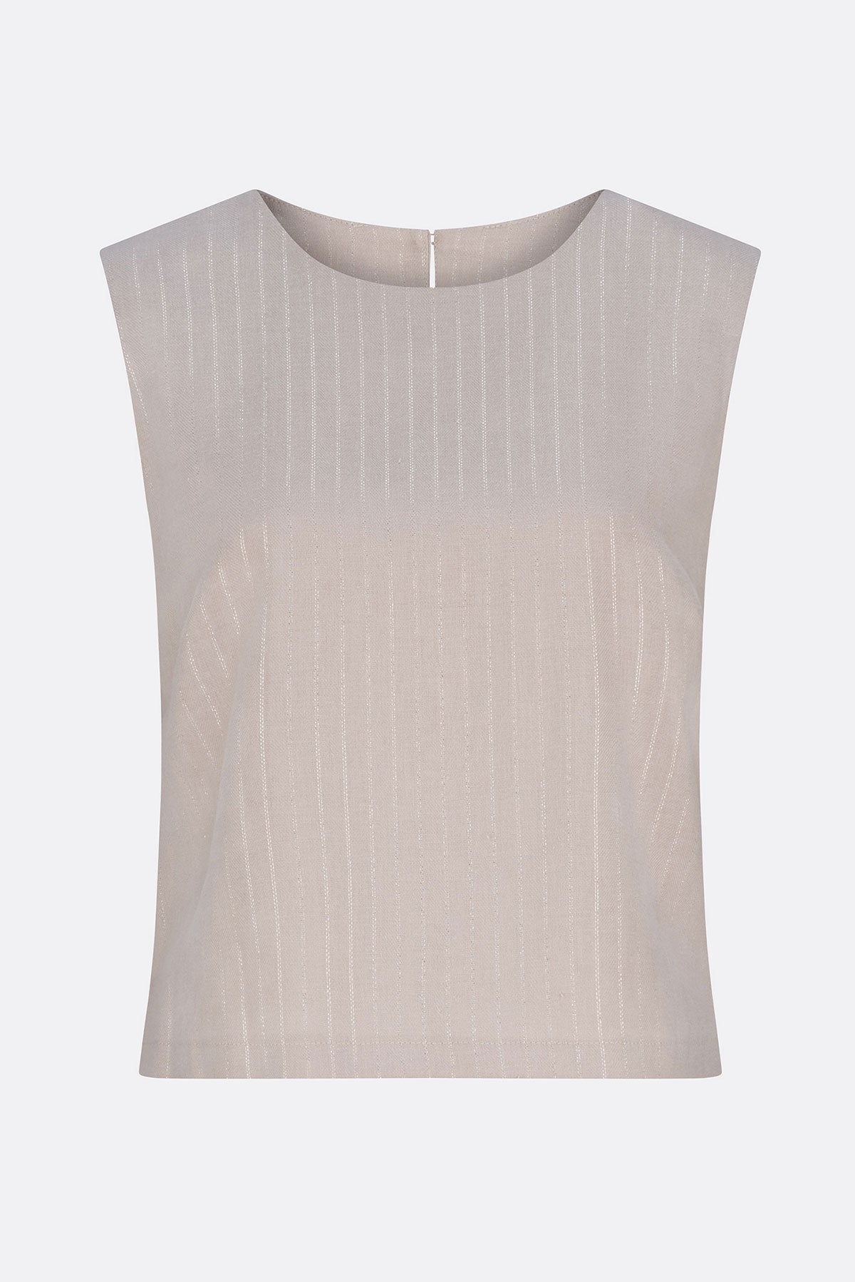 Alice Sleeveless Linen Top Grey