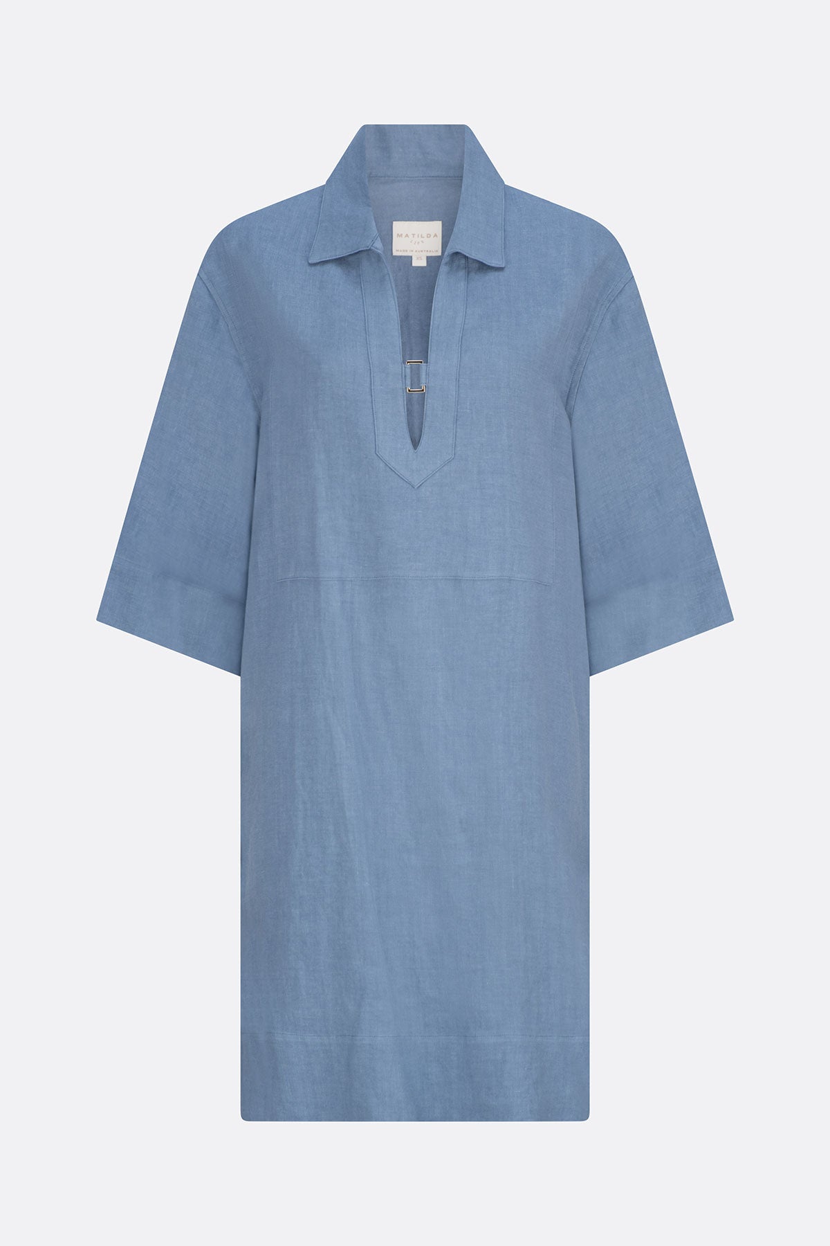 Indi Linen Beach Dress Chambray