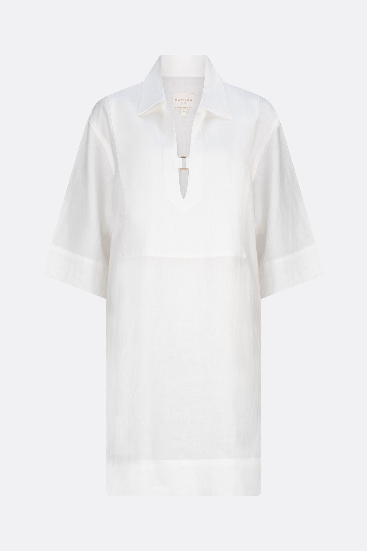 Indi Linen Beach Dress Natural White