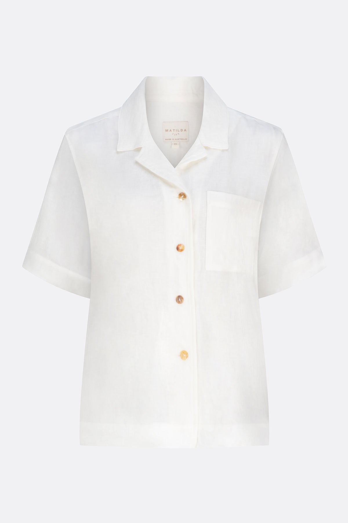 Indi Linen Box Shirt Natural White