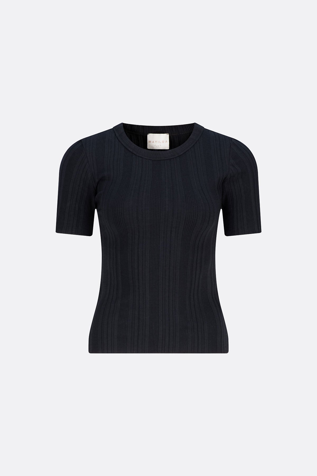 Kensington Short Sleeve Rib Tee Black