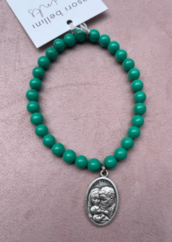 TB Dyed Howlite Saint Crystal Bead Bracelet