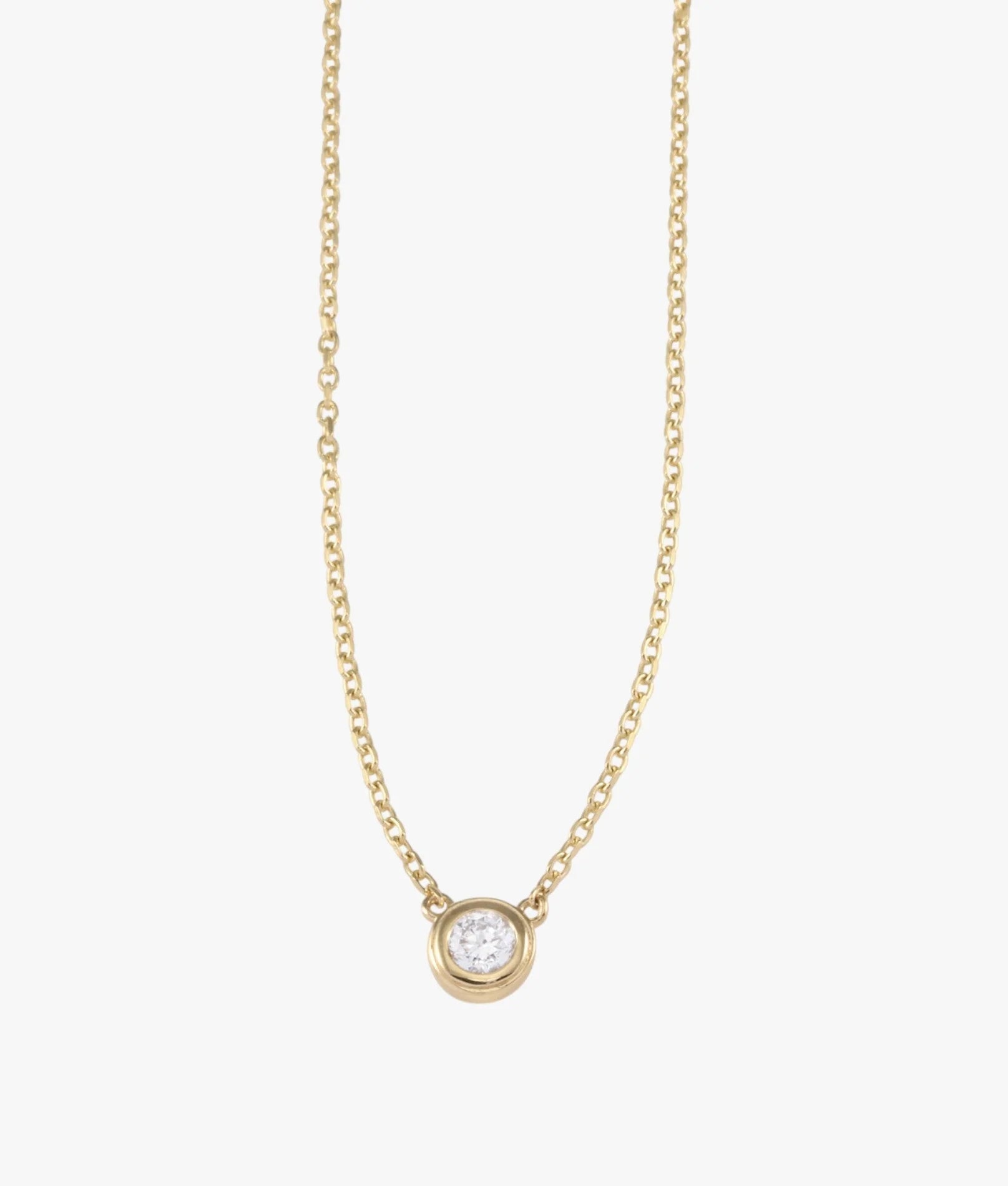 VT Luxe Solitaire Bezel-Set Lab Diamond Necklace (0.20ct)