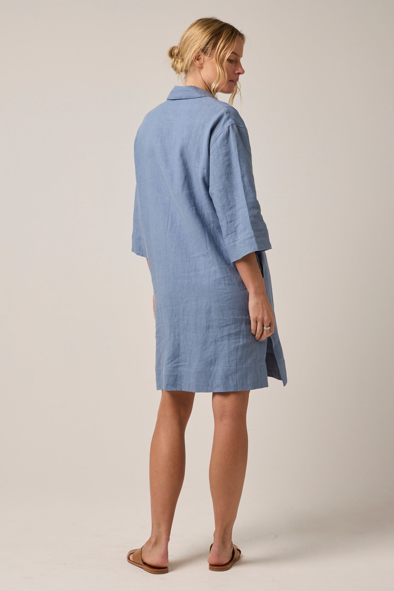 Indi Linen Beach Dress Chambray