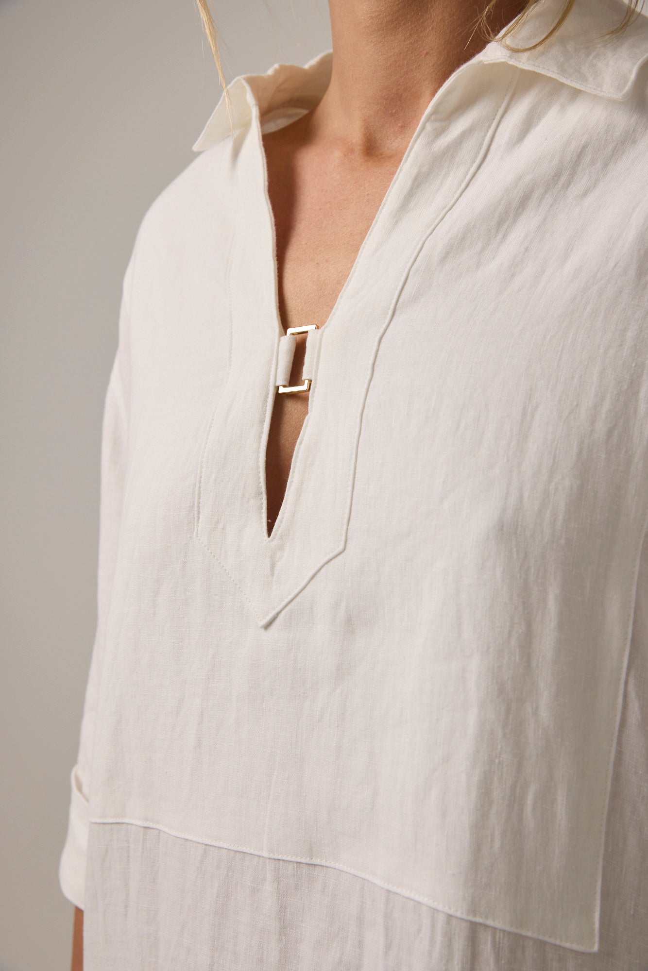 Indi Linen Beach Dress Natural White