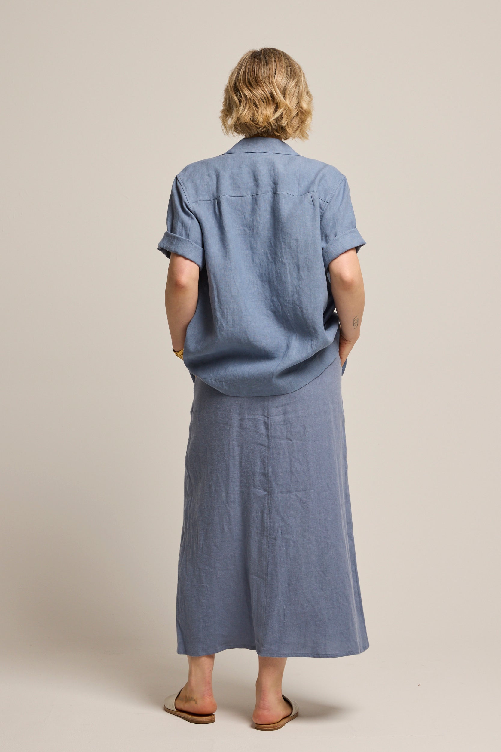 Indi Linen Box Shirt Chambray