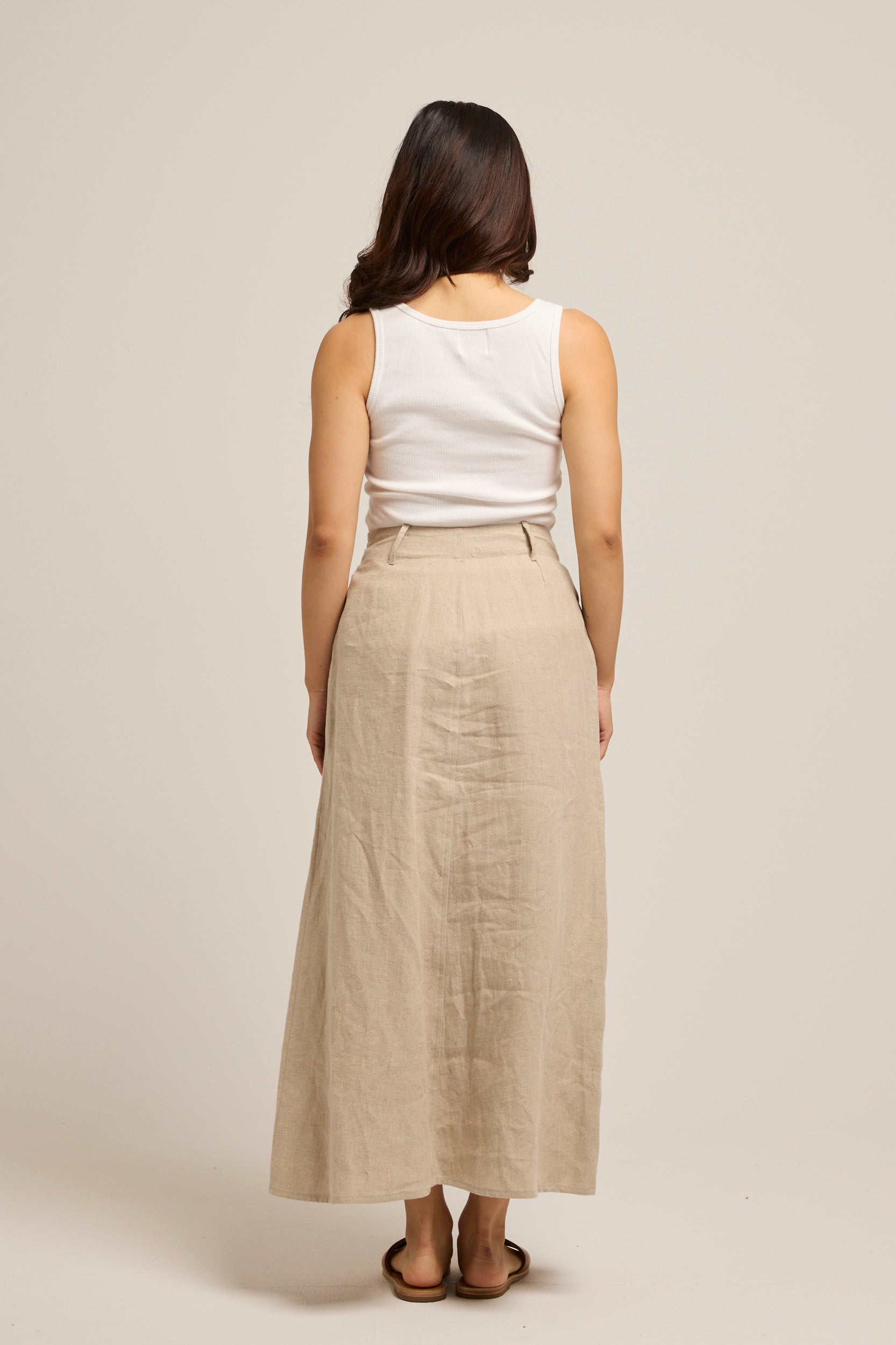 Indi Linen Skirt Oat