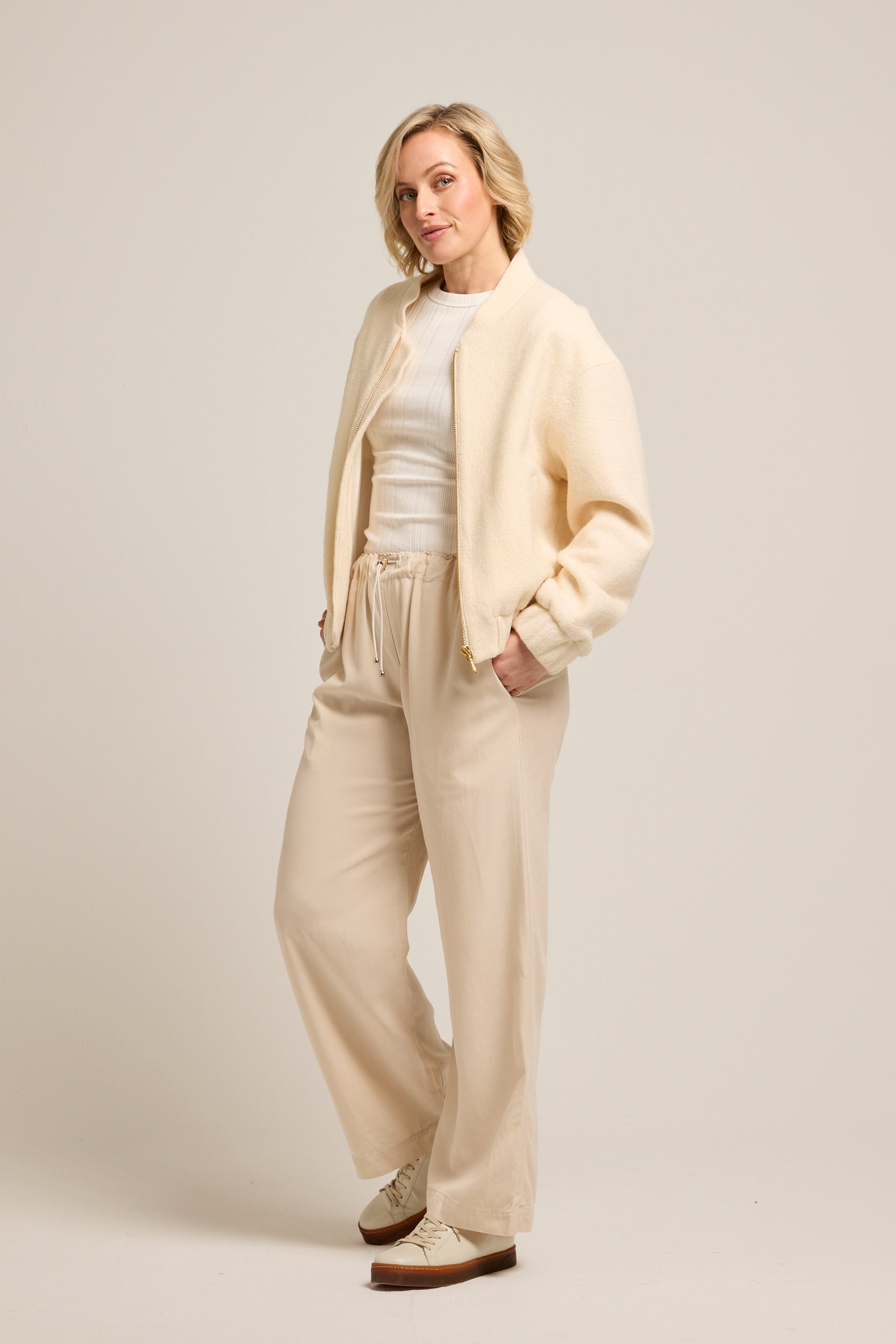 Louanna Merino Wool Bomber Jacket