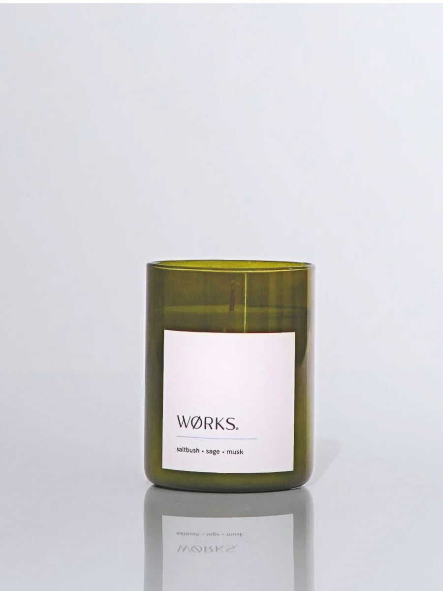 Saltbush candle works green