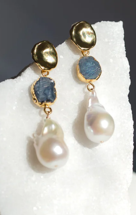 TS September Sapphire x Pearl Earrings