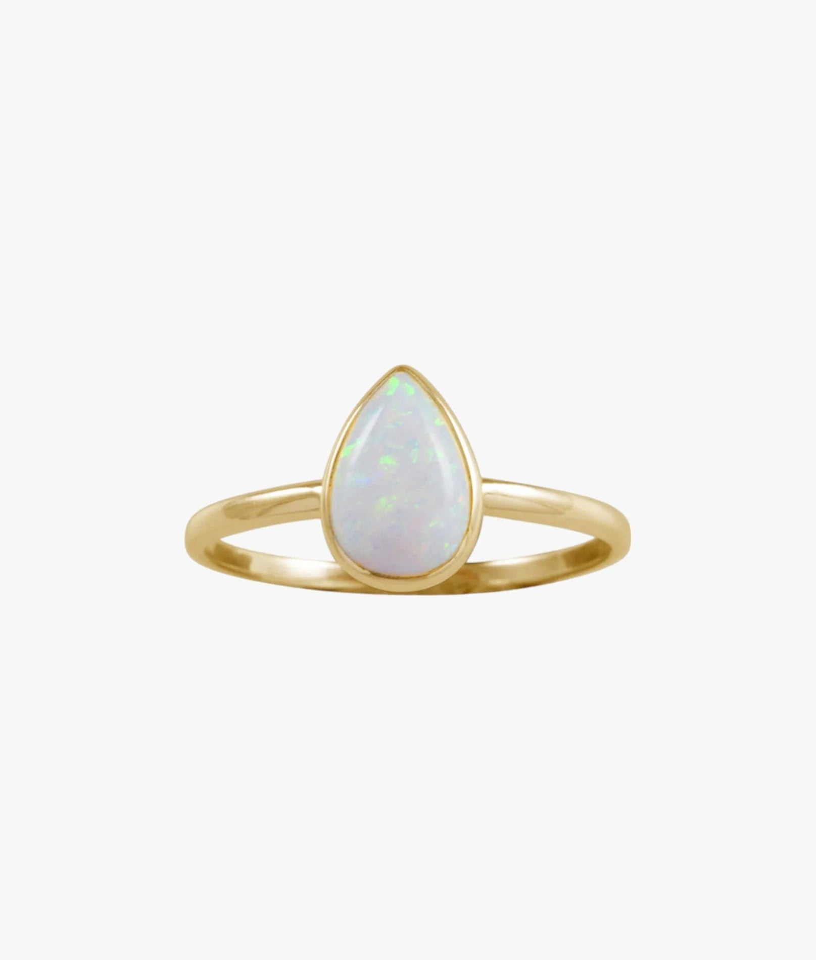 VT Yellow Gold Pear Czelline Opal Ring