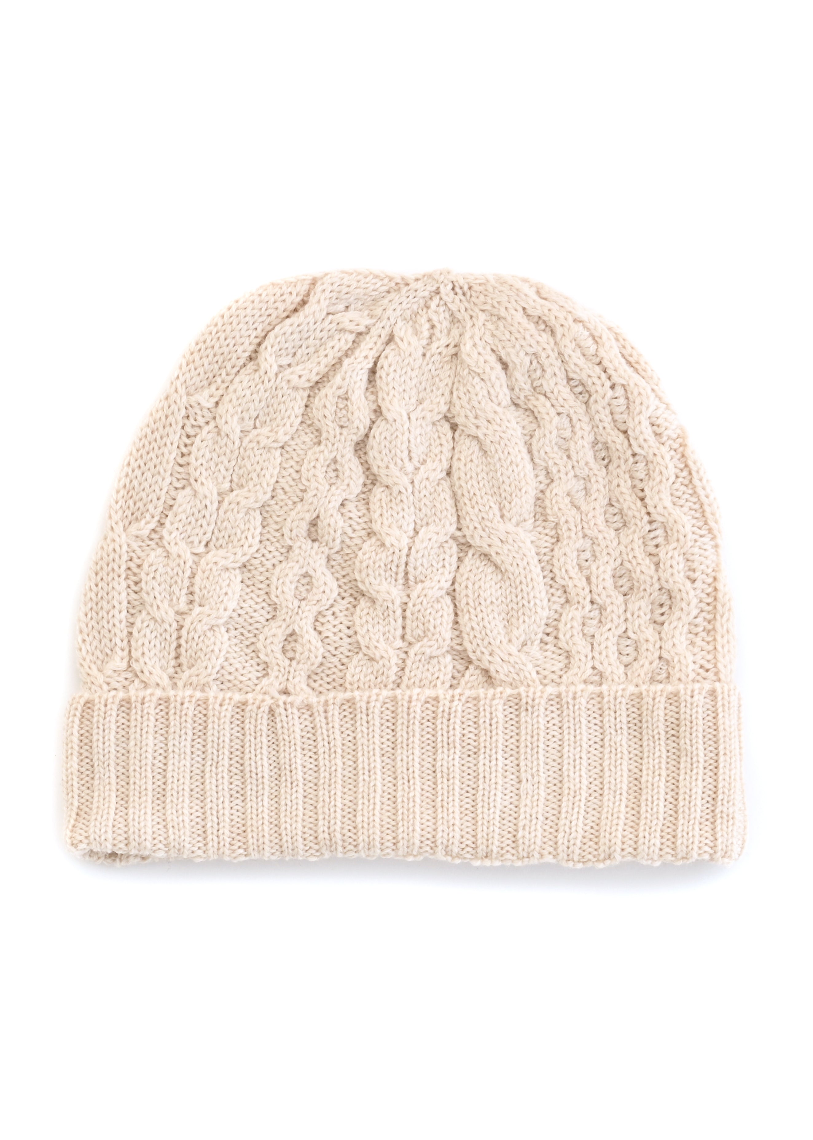 Uimi Molly Aran Textured Wool Beanie Antique