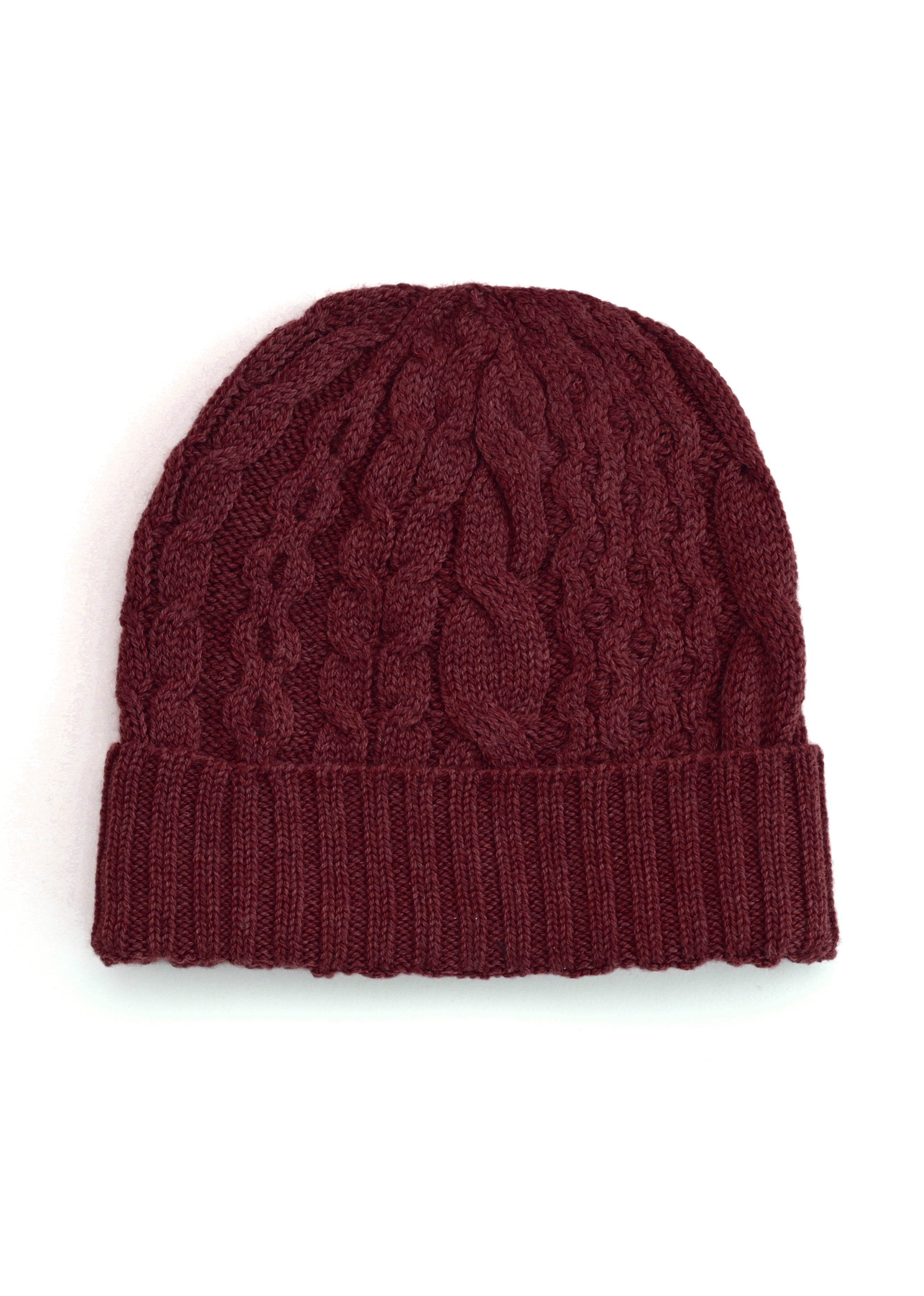 Uimi Molly Aran Textured Wool Beanie Merlot