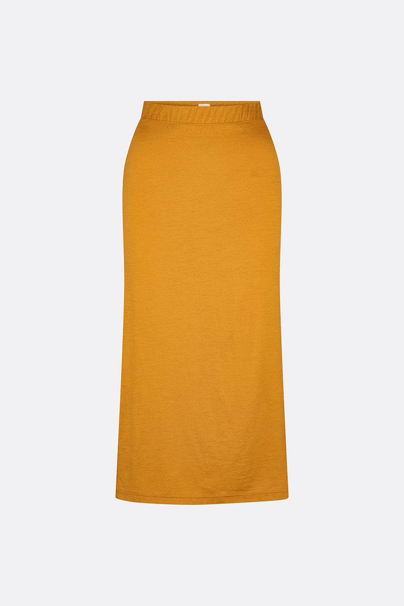 Marley Soft Merino Wool Pull On Skirt Ochre