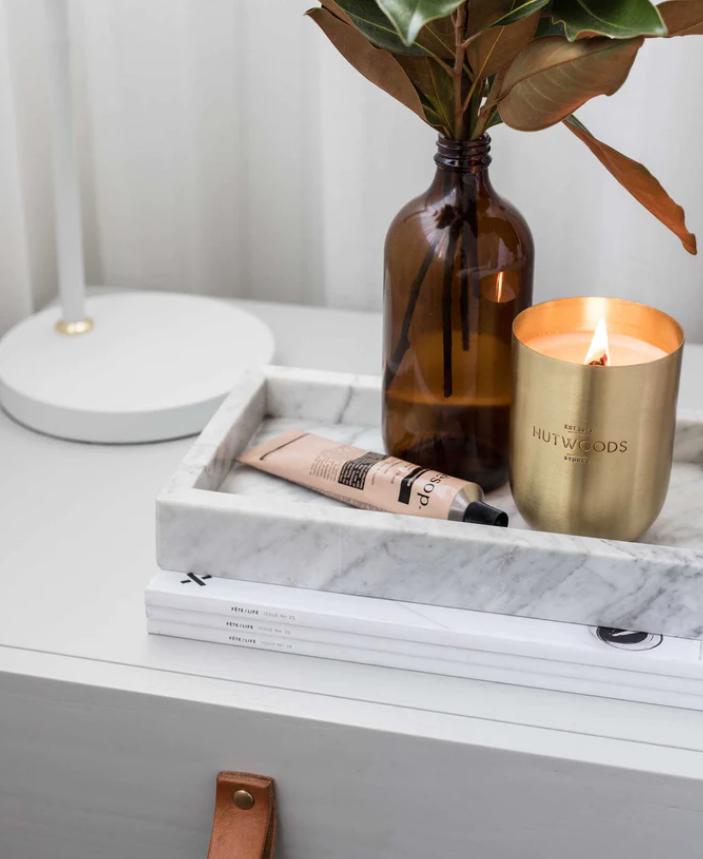 HW Grapefruit & Chamomile Luxury Brushed Brass Candle