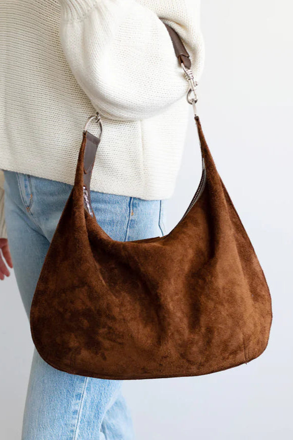 TG Sienna Slouch Shoulder Bag Suede Chocolate
