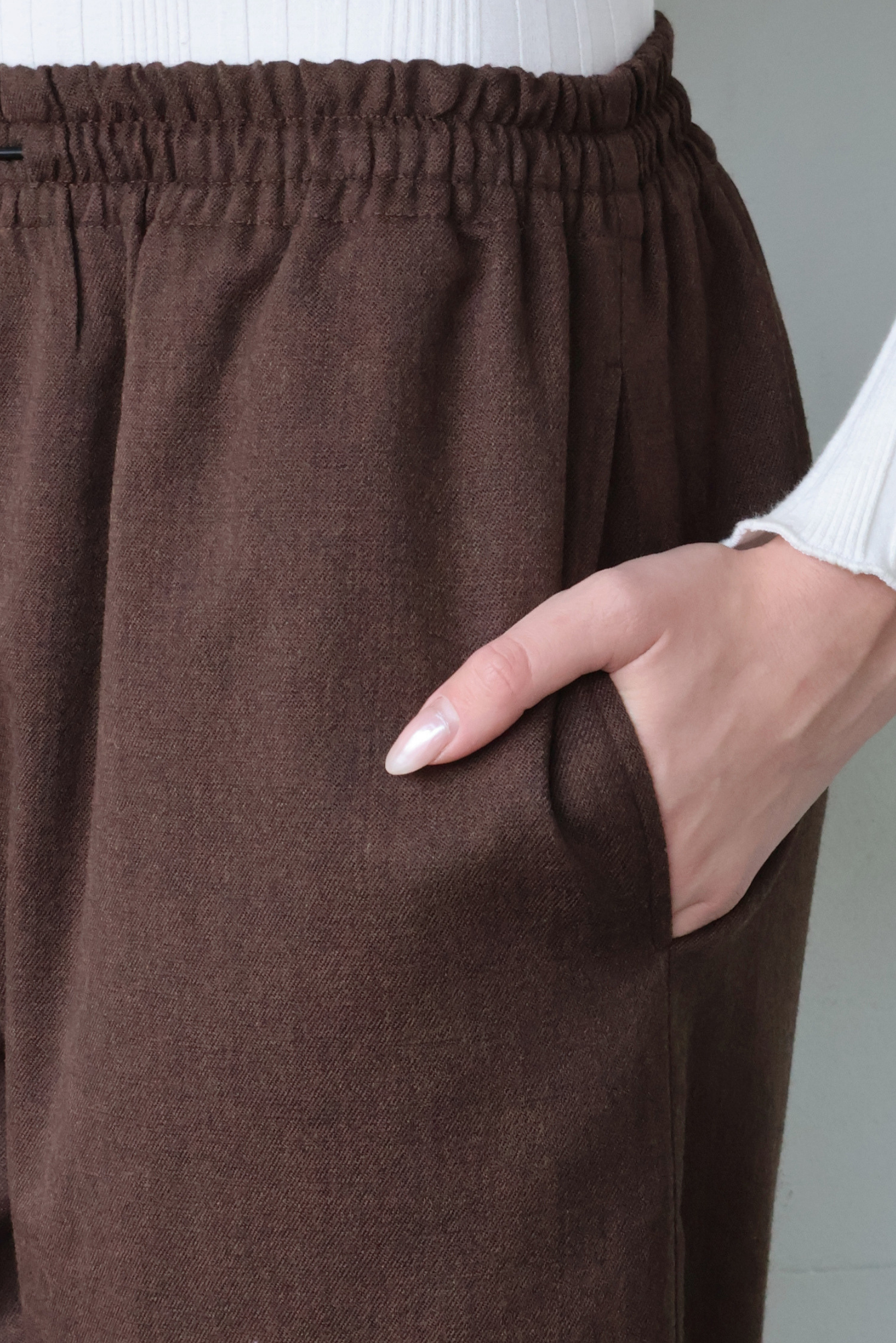 Lyndhurst Drawstring Wool Pant Chocolate