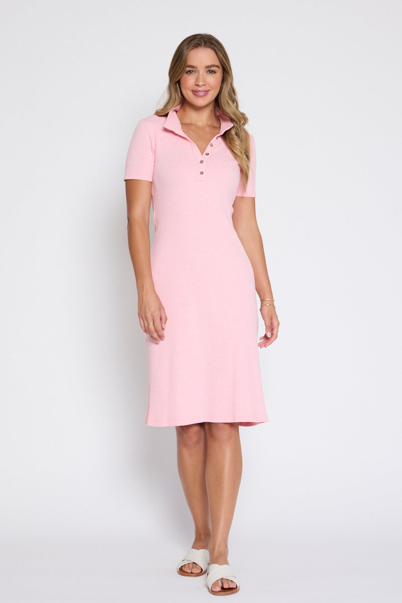 Rhianna Polo Dress Pink Marle
