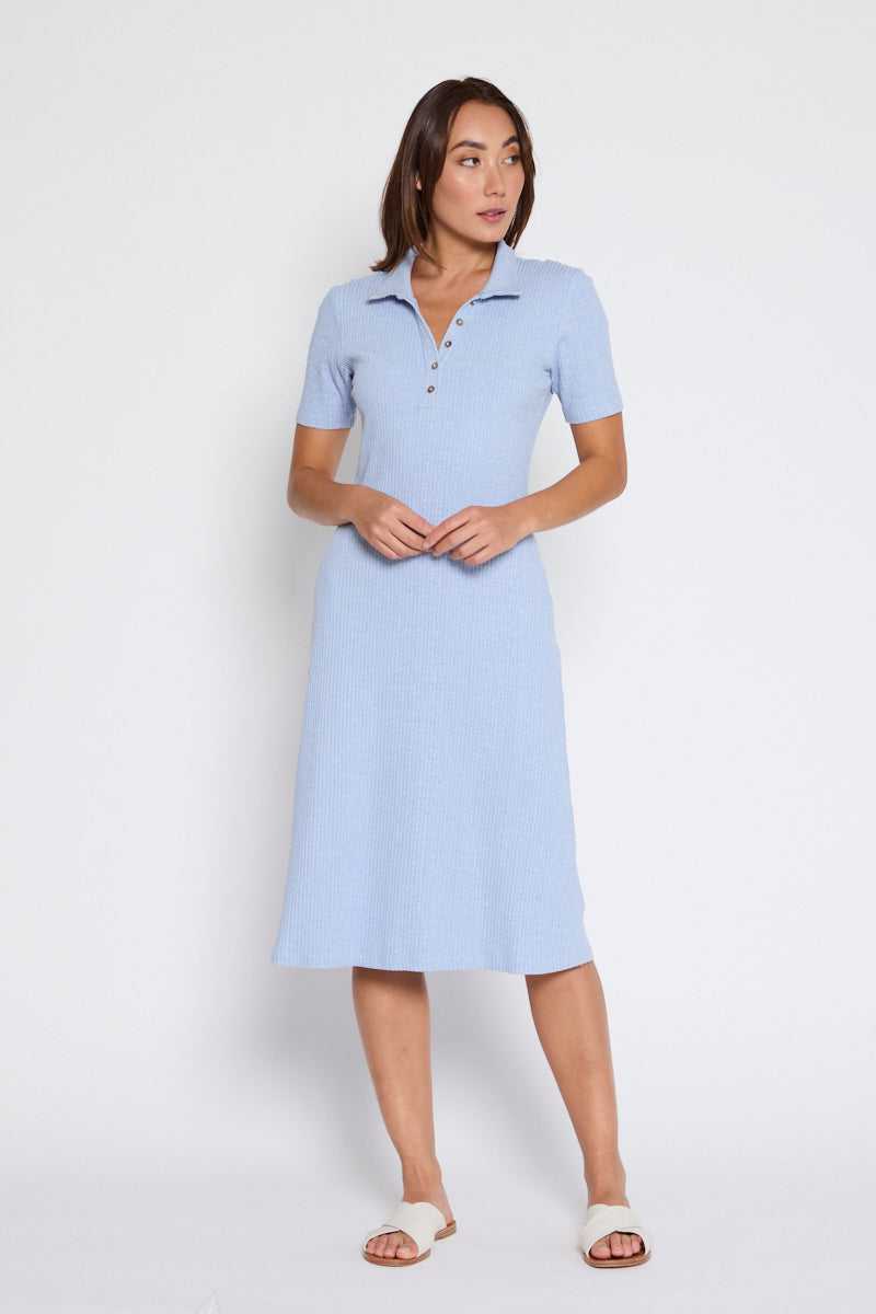 Rhianna Polo Dress Blue Marle