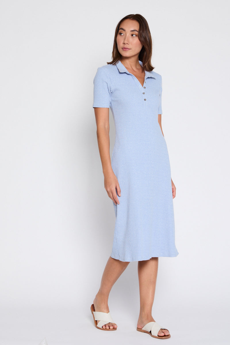Rhianna Polo Dress Blue Marle