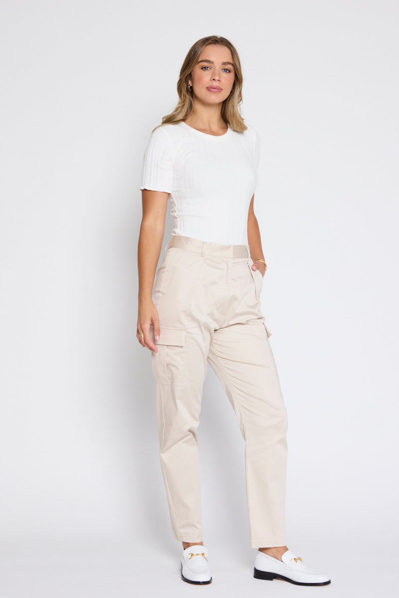 Kensington Short Sleeve Rib Tee White