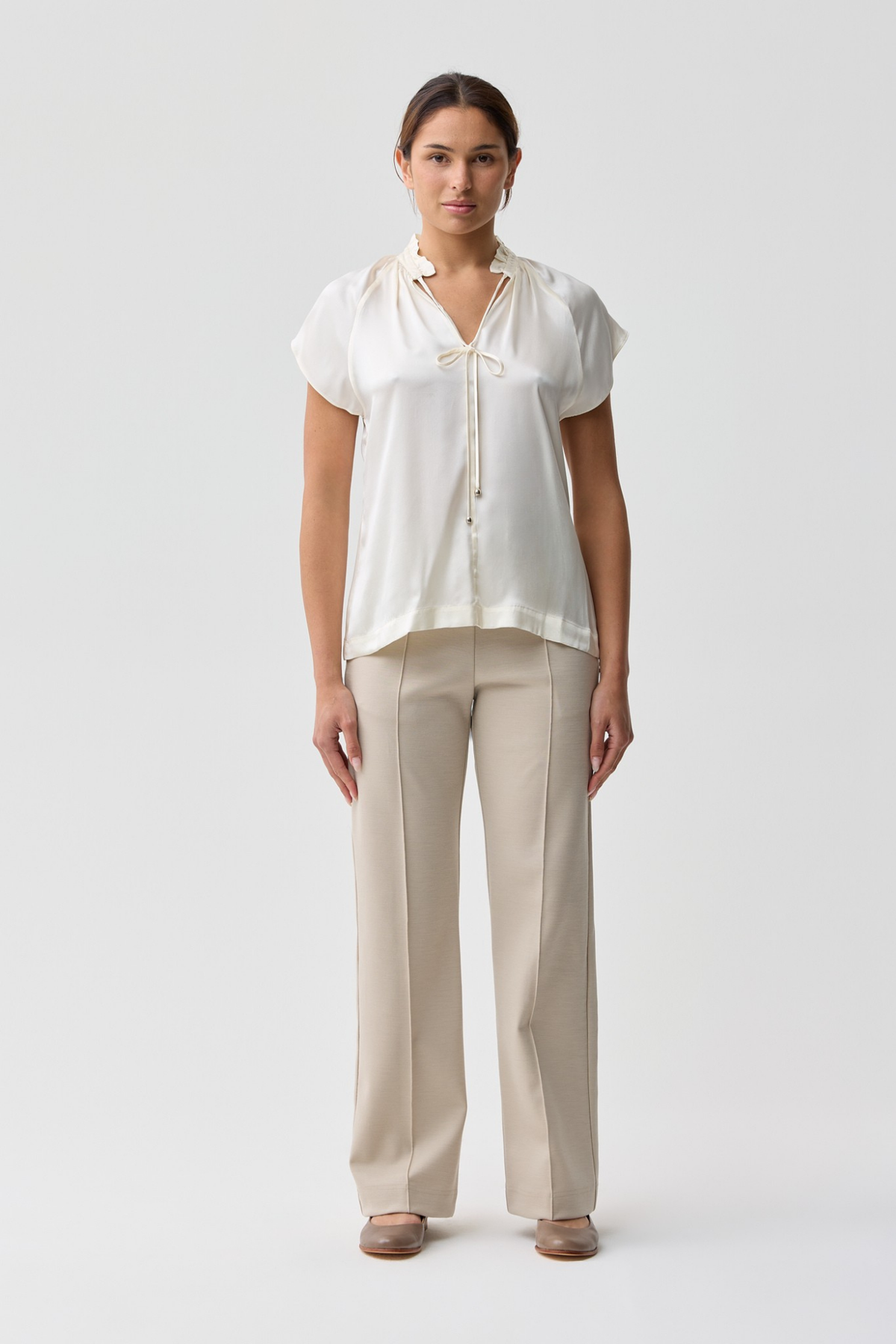 Hawthorn Silk Blouse Natural White