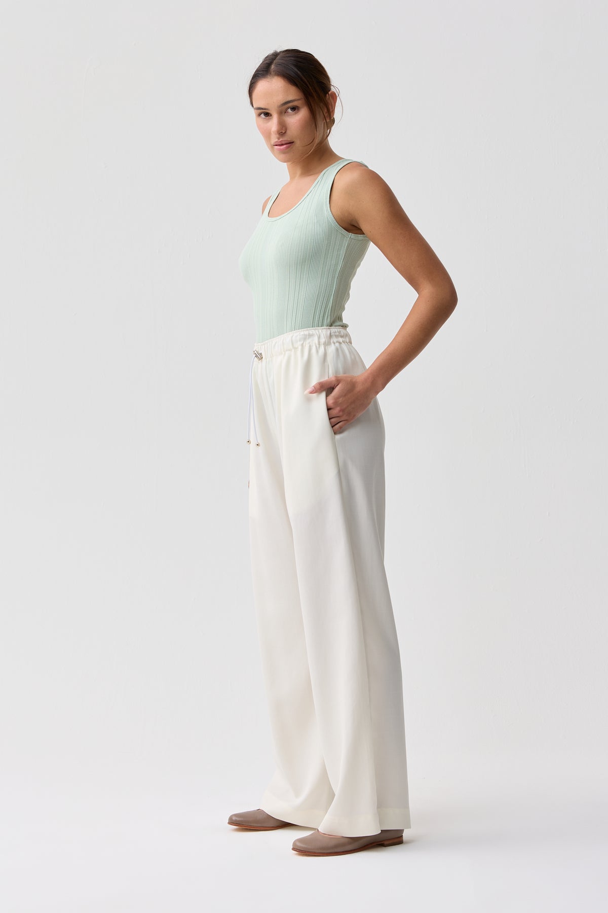 Lynches Drawstring Pant White