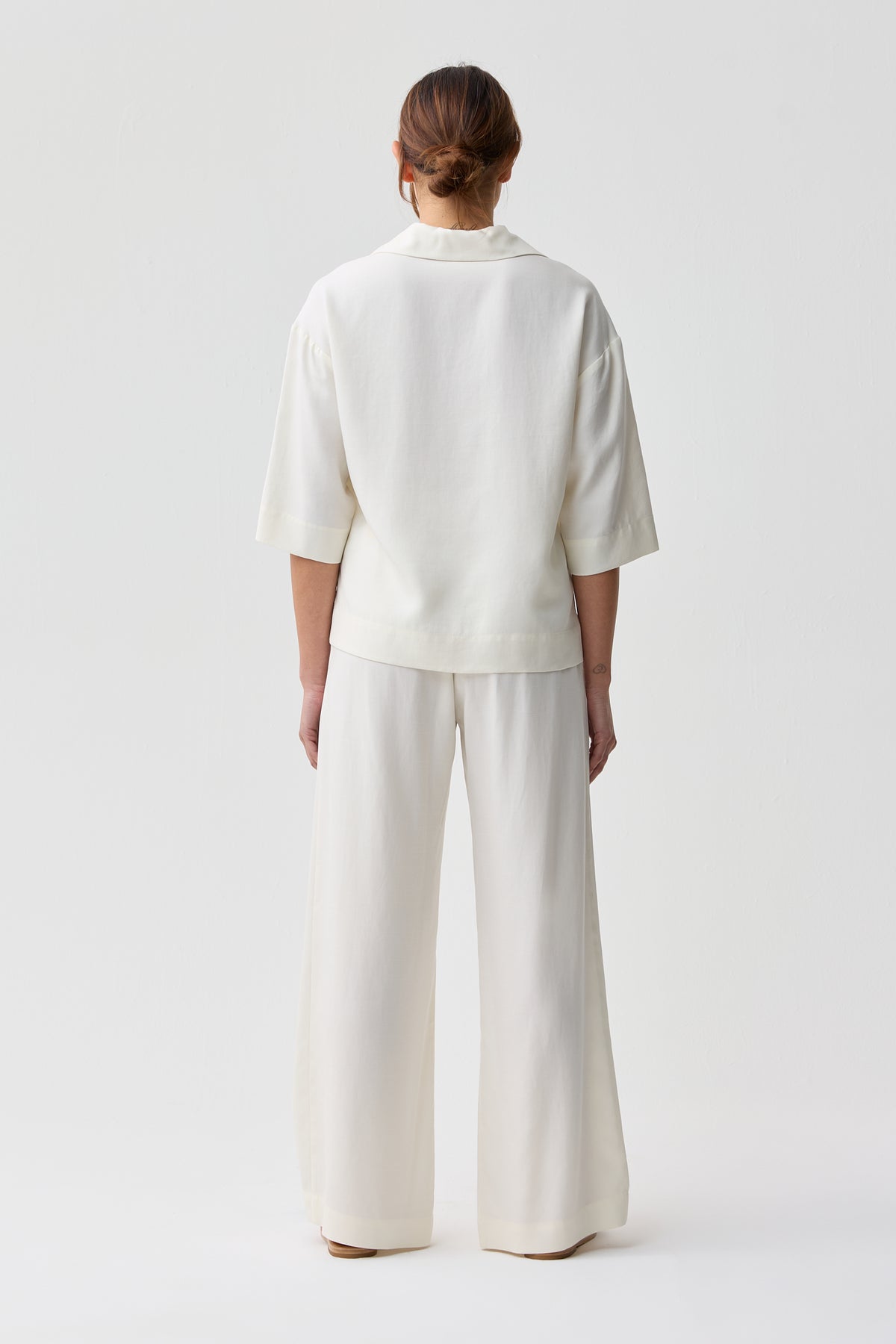 Lynches Open Collar Top White