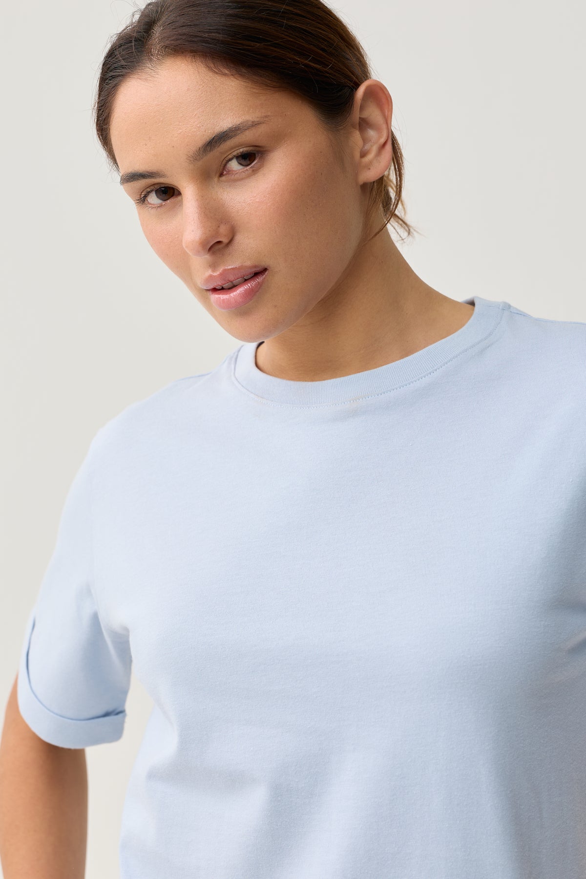 Shelly Cotton Tee Misty Blue