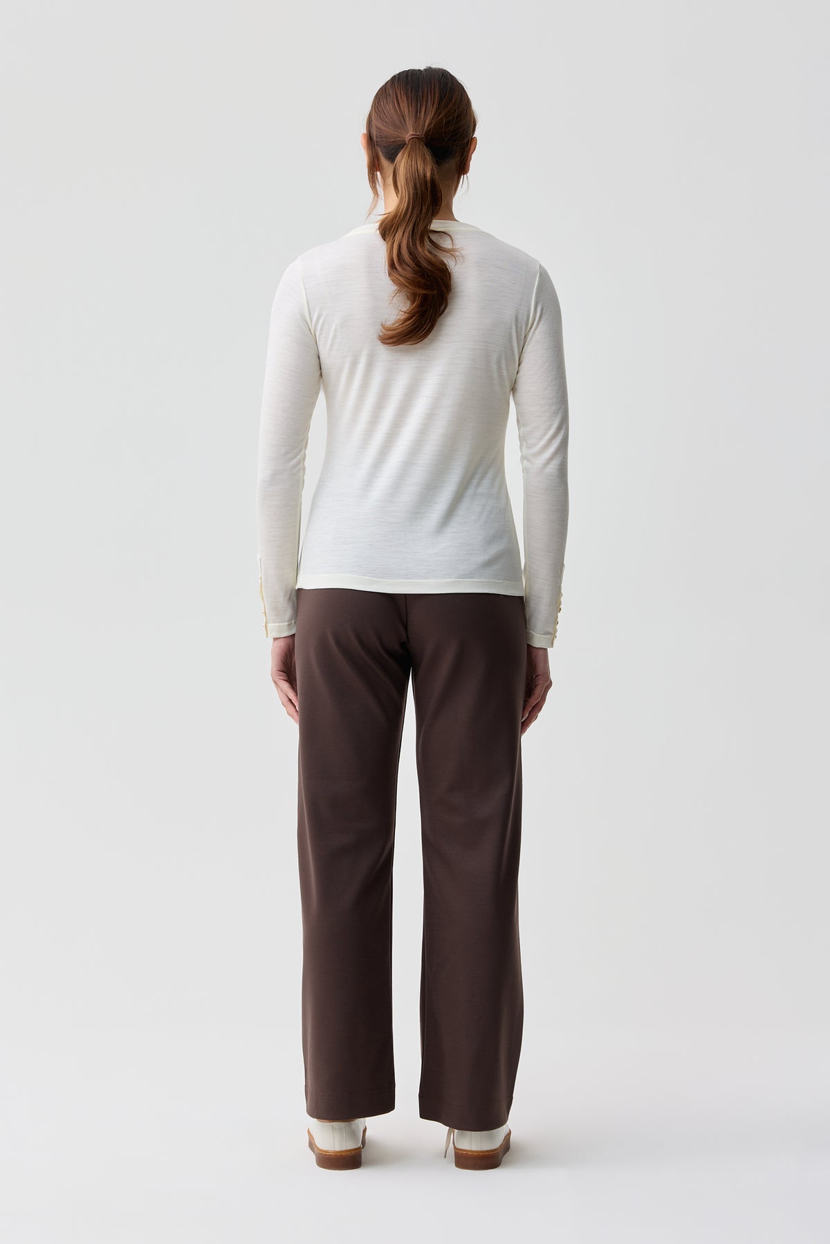 Mallee Merino Wool Boat Neck Long Sleeve Natural White