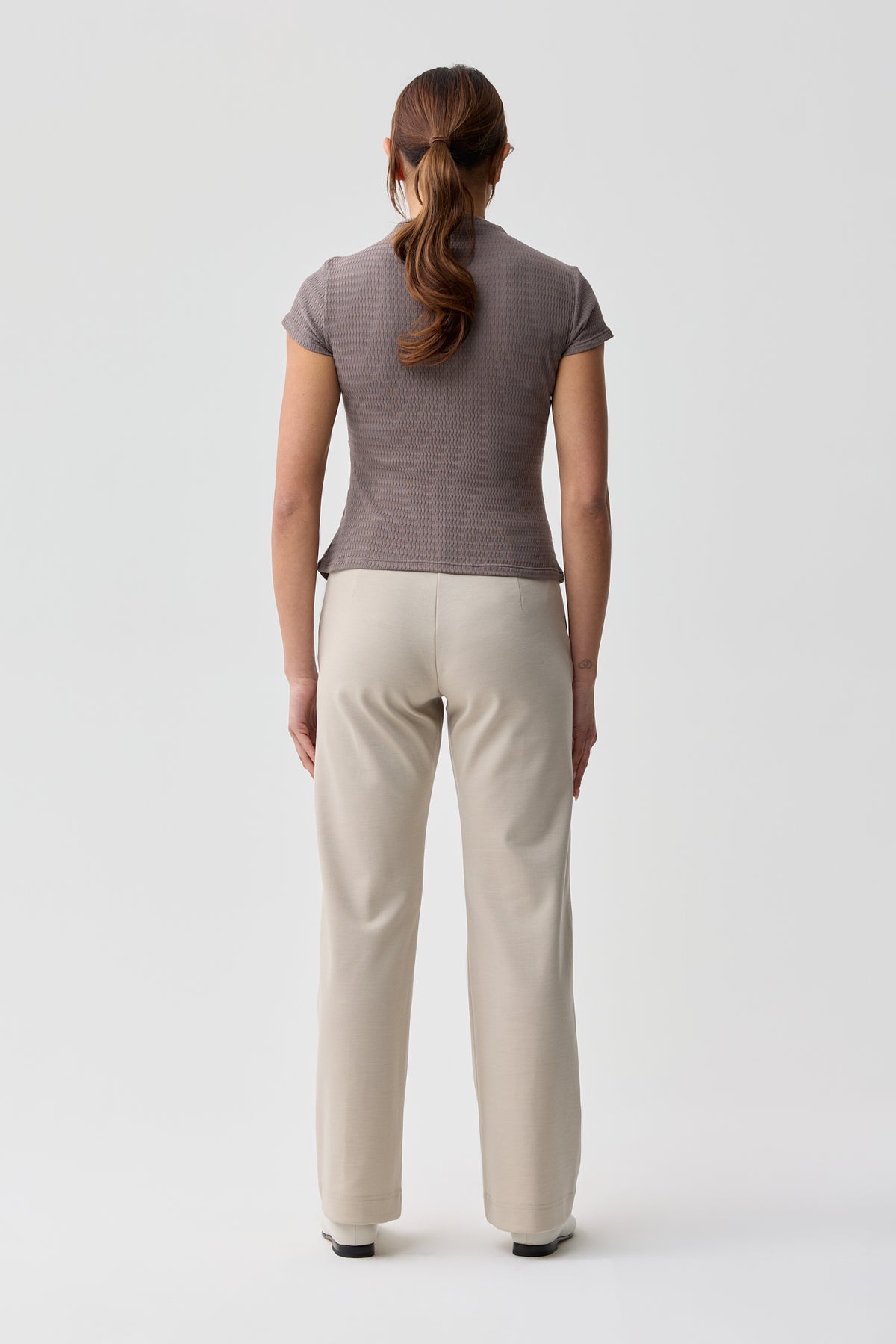 Heron Ruched Short Sleeve Top Stone