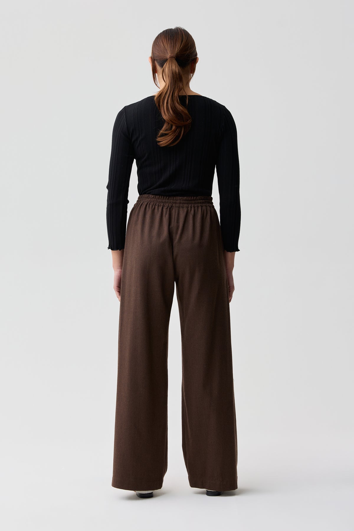 Lyndhurst Drawstring Wool Pant Chocolate
