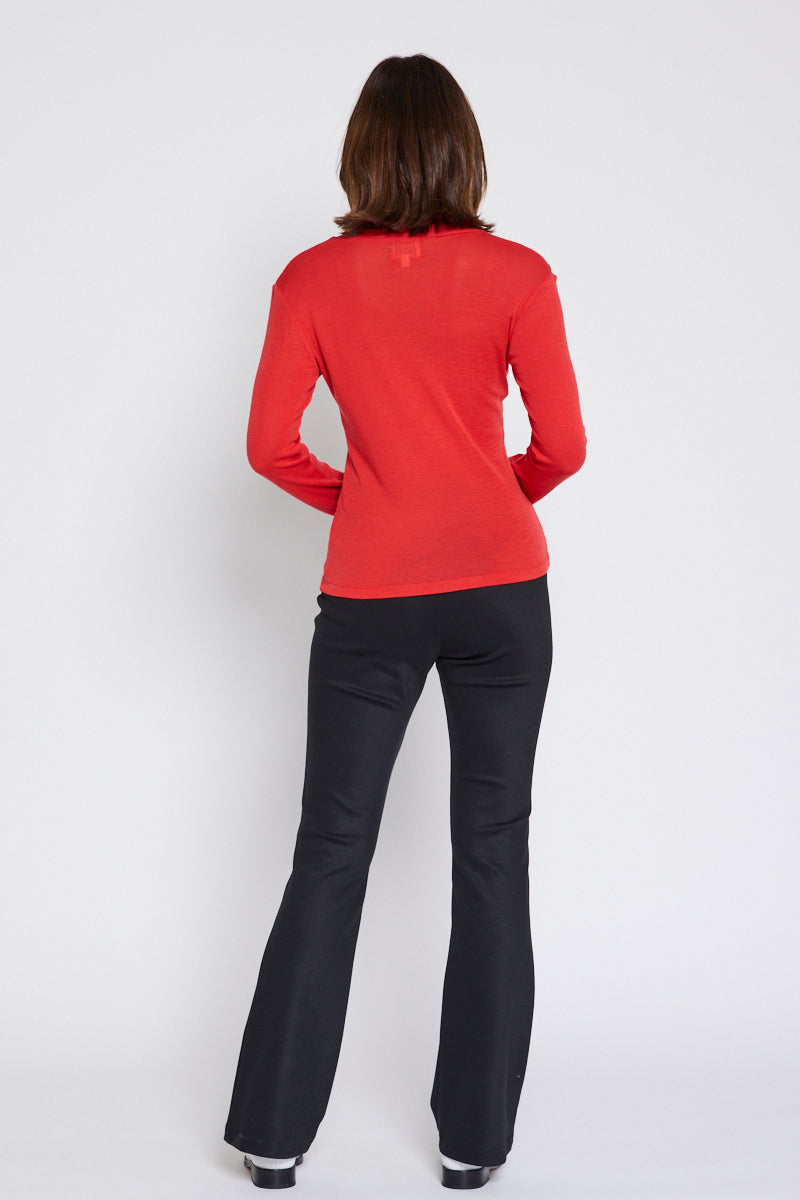 Mandalay Merino Wool Long Sleeve Knit Red