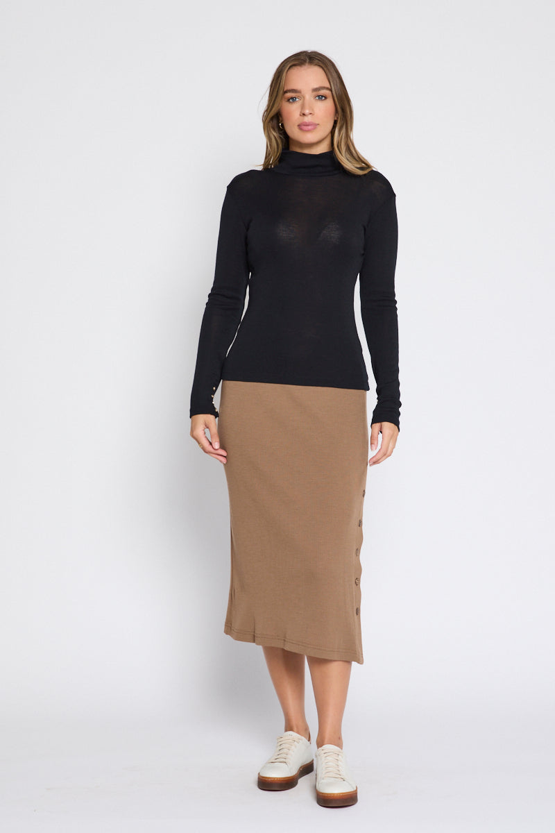 Mandalay Merino Wool Long Sleeve Knit Black